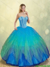 Elegant Beading Ball Gown Detachable Sweet 16 Dresses in Multi Color
