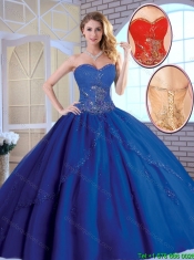2016 Exclusive Royal Blue Quinceanera Dresses with Appliques
