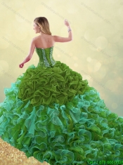 Exquisite Sweetheart Quinceanera Gowns with Beading and Ruffles