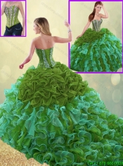 Exquisite Sweetheart Quinceanera Gowns with Beading and Ruffles Exquisite Sweetheart Quinceanera Gowns with Beading and Ruffles