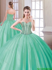 Fashionable 2016 Beading Quinceanera Dresses in Turquoise
