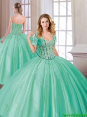 Fashionable 2016 Beading Quinceanera Dresses in Turquoise