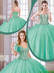 Fashionable 2016 Beading Quinceanera Dresses in Turquoise