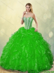 Fashionable 2016 Beading Quinceanera Dresses with Sweetheart