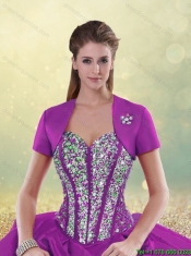 Fashionable Brush Train Beading Sweet 16 Dresses in Multi Color