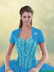 Fashionable Brush Train Pick Ups and Beading Quinceanera Gowns