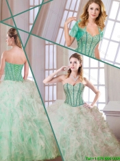 Gorgeous Beading and Ruffles Multi Color Quinceanera Dresses