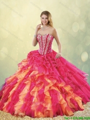 Gorgeous Multi Color Quinceanera Dresses with Beading and Ruffles