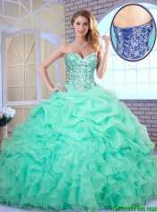 Hot Sale Apple Green Quinceanera Dresses with Beading and Ruffles