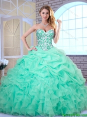 Hot Sale Apple Green Quinceanera Dresses with Beading and Ruffles