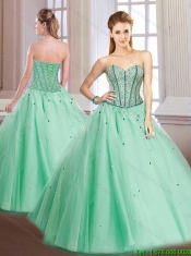 Latest Beading Lace Up Quinceanera Gowns with Sweetheart for 2016