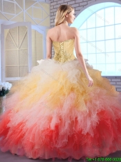 Latest Winter Appliques and Ruffles Quinceanera Dresses in Multi Color