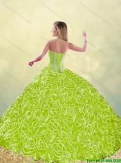 Modest Rolling Flowers Detachable Quinceanera Gowns with Sweetheart