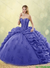 New Arrivals 2016 Sweetheart Quinceanera Gowns with Brush Train