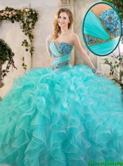 New Arrivals Beading Aqua Blue Quinceanera Gowns with Sweetheart
