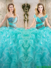 New Arrivals Beading Aqua Blue Quinceanera Gowns with Sweetheart