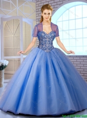 New Style Beading Sweetheart Quinceanera Dresses in Aqua Blue