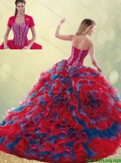 New Style Classical 2016 Multi Color Quinceanera Gowns with Beading