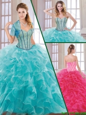 New Style Hot Sale Beading and Ruffles Quinceanera Dresses with Sweetheart