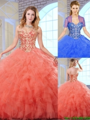 New Style Perfect Sweetheart Quinceanera Gowns with Beading and Ruffles