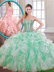 New Style Popular Beading and Ruffles Multi Color Quinceanera Dresses