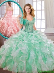 New Style Popular Beading and Ruffles Multi Color Quinceanera Dresses