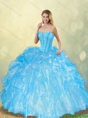 Perfect Ball Gown Sweet 16 Dresses with Beading and Ruffles