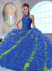 Perfect High Neck Appliques Sweet 16 Dresses in Multi Color Perfect High Neck Appliques Sweet 16 Dresses in Multi Color