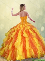 Perfect Multi Color Sweetheart Detachable Quinceanera Gowns with Beading