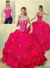 Perfect Sweetheart Beading Detachable  Quinceanera Gowns in Hot Pink