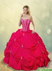 Perfect Sweetheart Beading Detachable  Quinceanera Gowns in Hot Pink