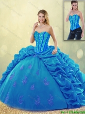 Popular Ball Gown Beading Detachable Sweet 16 Dresses with Pick Ups