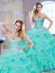 Popular Beading and Ruffles Sweet 16 Dresses with Sweetheart