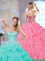 Popular Beading and Ruffles Sweet 16 Dresses with Sweetheart