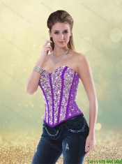 Popular Beading Purple Detachable Quinceanera Gowns with Sweetheart