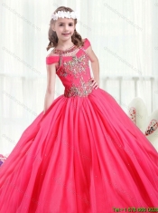 2015 Fall Adorable Off the Shoulder Little Girl Pageant Dresses with Beading