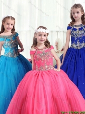 2015 Fall Adorable Off the Shoulder Little Girl Pageant Dresses with Beading
