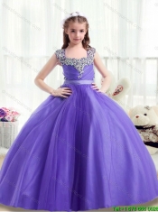 2015 Fall Classical Square Beading Mini Quinceanera Dresses with Cap Sleeves