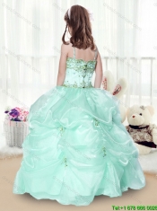 2015 Fall Elegant Beading and Appliques Little Girl Pageant Dresses in Apple Green