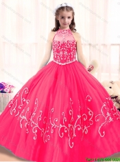 2015 Fall Lovely High Neck Mini Quinceanera Gowns in Hot Pink