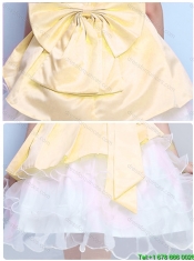 2015 Fall Perfect A Line Scoop Sashes and Bowknot Mini Quinceanera Dresses