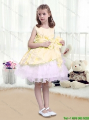 2015 Fall Perfect A Line Scoop Sashes and Bowknot Mini Quinceanera Dresses