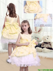 2015 Fall Perfect A Line Scoop Sashes and Bowknot Mini Quinceanera Dresses