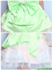 2015 Winter beautiful A Line Scoop Mini Length Bowknot Little Girl Dress in Multi Color