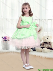 2015 Winter beautiful A Line Scoop Mini Length Bowknot Little Girl Dress in Multi Color
