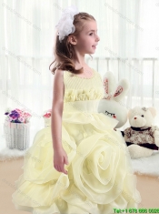 2015 Winter Lovely A Line Scoop Little Girl Dress with Rolling Flowers
