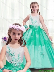 2016 Modest Scoop Mini Quinceanera Dresses with Appliques