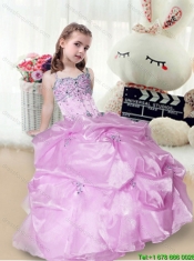 Adorable Beading and Appliques Little Girl Pageant Gowns in Lavender