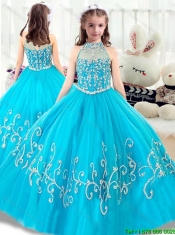 Cheap Beading Mini Quinceanera Gowns with High Neck