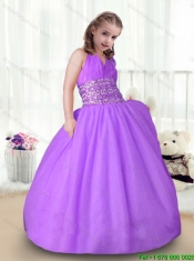 Fashionable Halter Top Little Girl Pageant Gowns with Beading 133.26